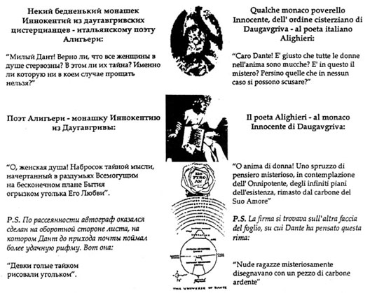 Qualche monaco poverello Innocente, dell' ordine cisterziano di Daugavgriva - al poeta italiano Alighieri: 